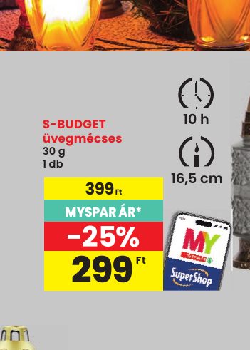 S-BUDGET üvegmécses