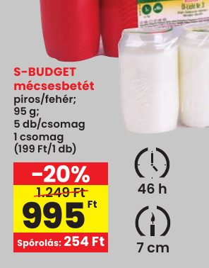 S-BUDGET mécsesbetét