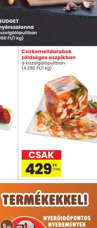 Csirkemelldarabok zöldséges aszpikban