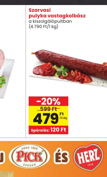 Szarvasi pulyka vastagkolbász