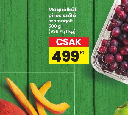Magnélküli piros szőlő