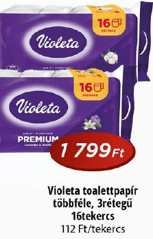 Violeta toalettpapír többféle, 3rétegű