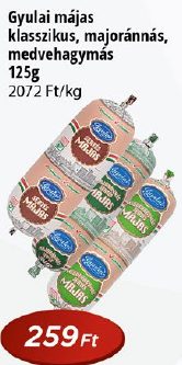 Gyulai májas klasszikus, majoránnás, medvehagymás