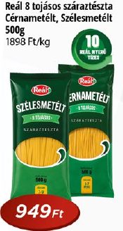 Reál 8 tojásos száraztészta Cérnametélt, Szélesmetélt