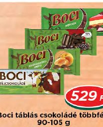 Boci táblás csokoládé többféle 90-105 g