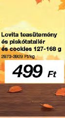 Lovita teasütemény és piskótatallér és cookies