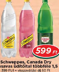 Schweppes, Canada Dry szénsavas üdítőital többféle