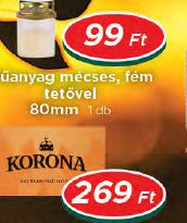 Műanyag mécses, fém tetővel