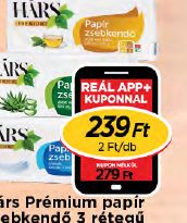 Hárs Prémium papír zsebkendő 3 rétegű