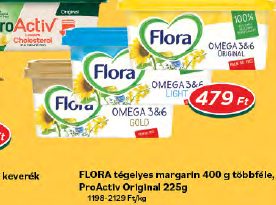 FLORA tégelyes margarin 400 g többféle, ProActiv Original