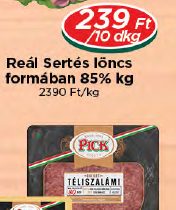 Reál Sertés löncs formában 85% kg