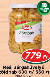 Reál sárgahüvelyű zöldbab