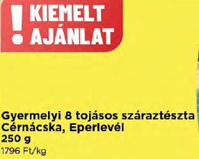 Gyermelyi 8 tojásos száraztészta Cérnacska, Eperlevél