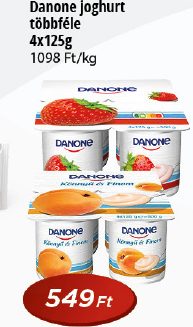 Danone joghurt
többféle
4x125g