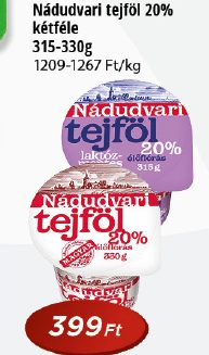 Nádudvari tejföl 20%
kétréle
