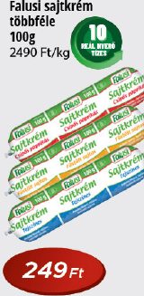 Falusi sajtkrém
többféle
100g