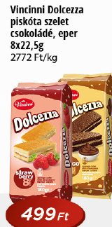 Vincinni Dolcezza piskóta szelet csokoládé, eper