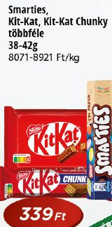 Smarties, Kit-Kat, Kit-Kat Chunky többféle