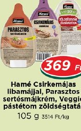 Hamé Csirkemáj libamájjal, Parasztos sertésmájkrémm, Veggie pástétom zöldségtár