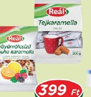 Reál Gyümölcsízű Puhakaramella, Tejkaramella