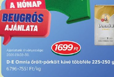 D·E Omnia örölt-öröltkávé többféle