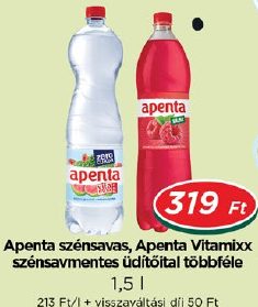 Apenta+ szénsavas, Apenta Vitamixx szénsavas üdítőital többféle