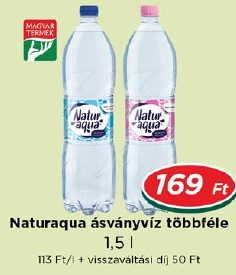 Naturaqua ásványvíz többféle