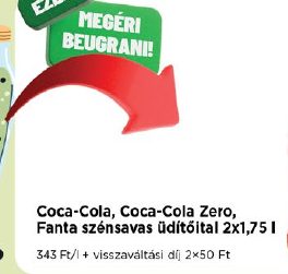Coca-Cola, Coca-Cola Zero, Fanta szénsavas üdítőital 2x1,75 l