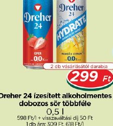 Dreher 24 ízesített alkoholmentes dobozos sör többféle