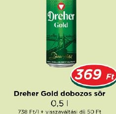 Dreher Gold dobozos sör