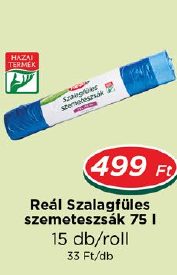 Reál Szalagfűles szemeteszsák 75 l