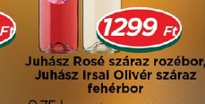 Juhász Rosé száraz rozébor, Juhász Irsai Olivér száraz fehérbor