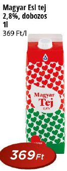 Magyar Esl tej 2,8%, dobozos 1l