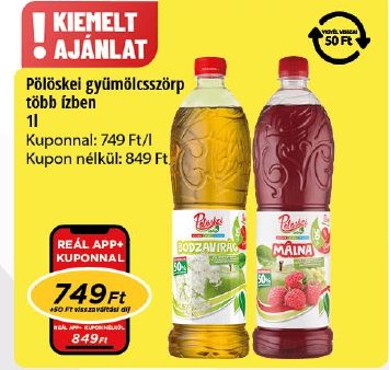 Pölöskei gyümölcsszörp többféle