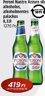 Peroni Nastro Azzurro sör alkoholos, alkoholmentes palackos