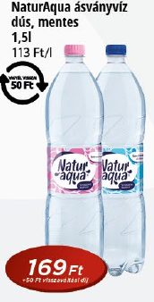 NaturAqua ásványvíz dús, mentes