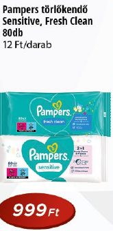 Pampers törlőkendő Sensitive, Fresh Clean