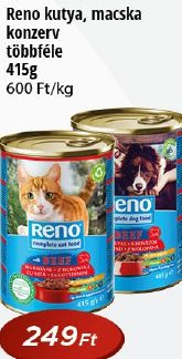 Reno kutya, macska konzerv többféle