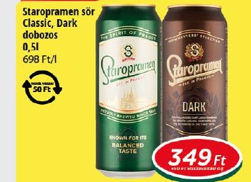 Staropramen sör Classic, Dark dobozos