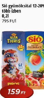 Sió gyümölcsital 12-20% több ízben