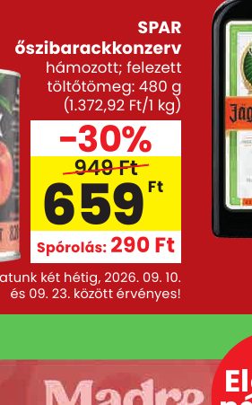 SPAR őszibarackkonzerv