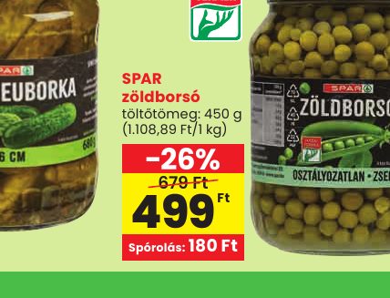 SPAR zöldborsó