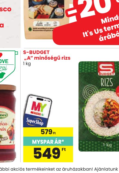 S-BUDGET „A” minőségű rizs