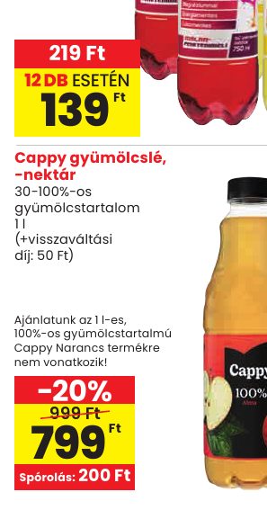Cappy gyümölcslé, -nektár