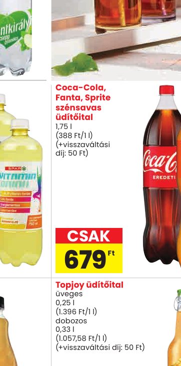 Coca-Cola, Fanta, Sprite szénsavas üdítőital