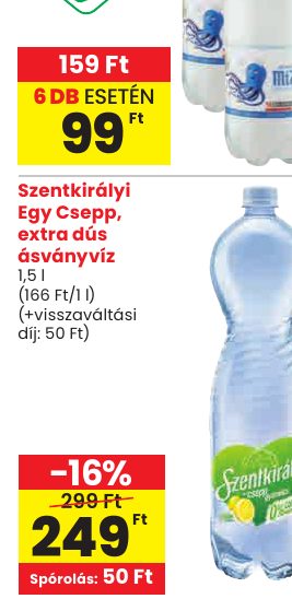 Szentkirályi Egy Csepp, extra dús ásványvíz