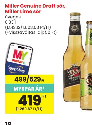 Miller Genuine Draft sör, Miller Lime sör