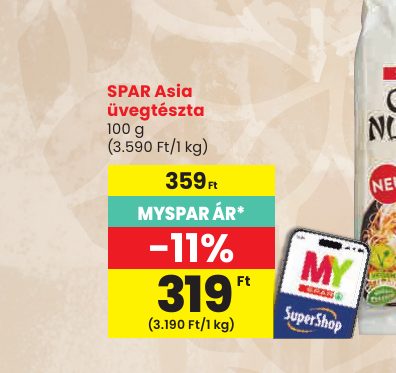 SPAR Asia üvegtészta