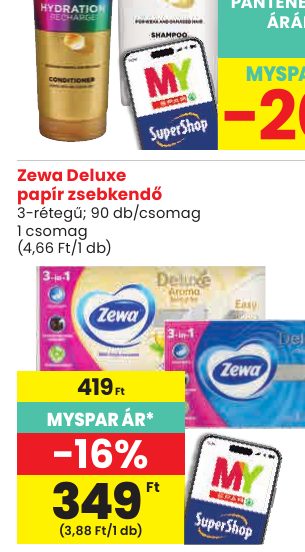 Zewa Deluxe papír zsebkendő