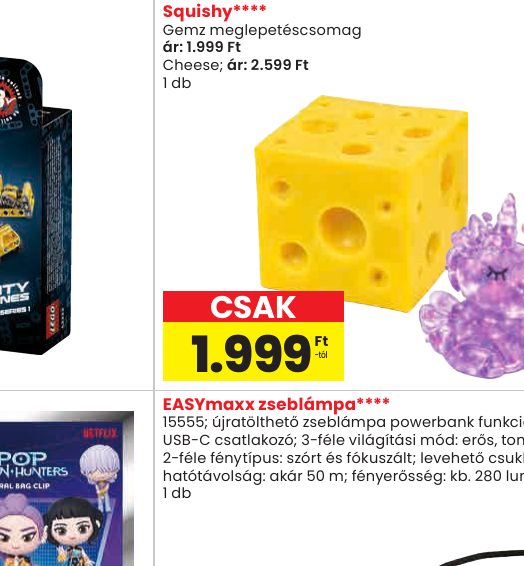 Gemz meglepetéscsomag ár: 1.999 Ft Cheese; ár: 2.599 Ft 1 db